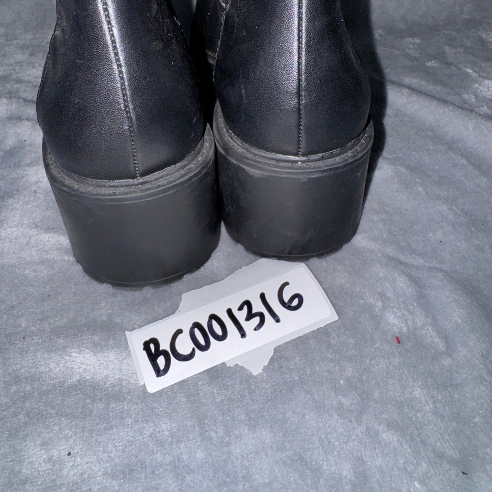 American Eagle Women Chelsea Platform Ankle Boots 9 Black Faux Leather Lug Sole - Picture 7 of 7